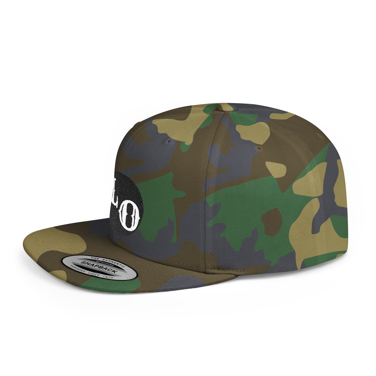 Camo Flat Bill Snapback Cap with Stylish Logo | Perfect for Outdoors & Casual Wear