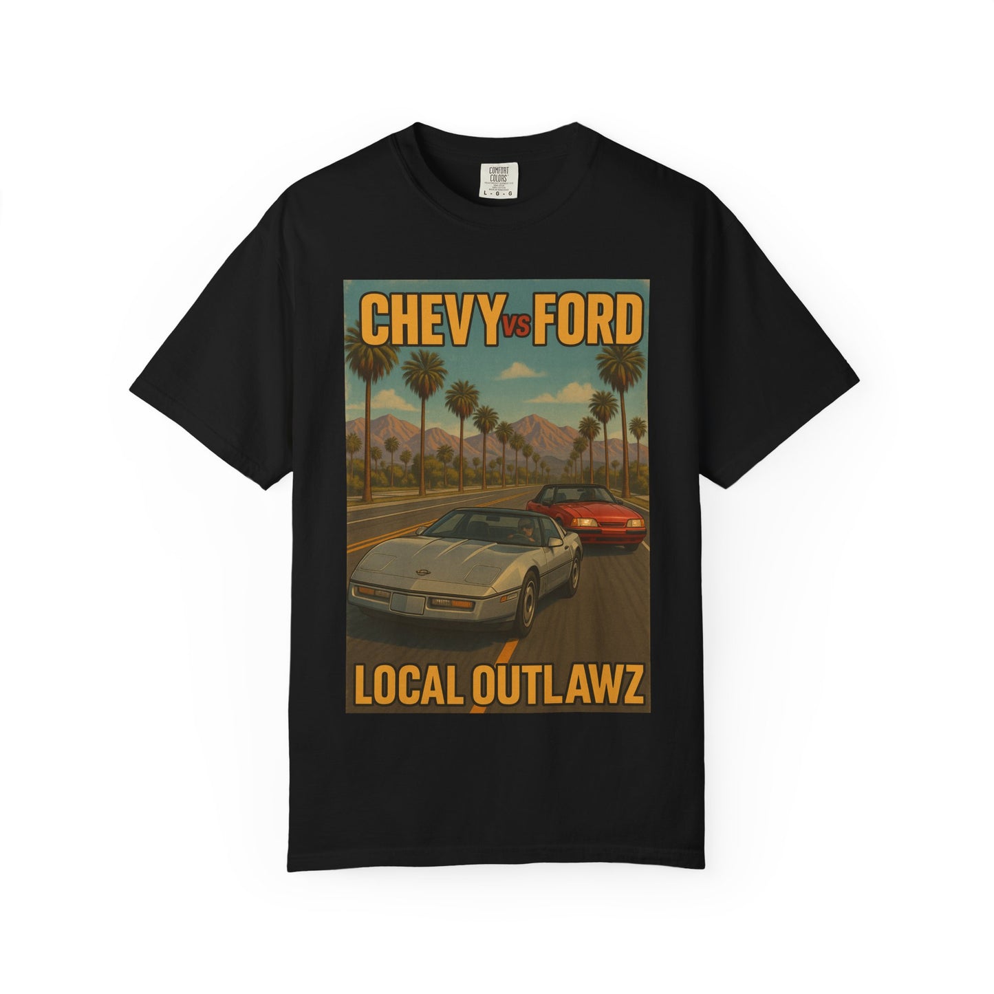 Cool Vintage Car T-Shirt, Chevy vs Ford Tee, Automotive Gift, Unisex Graphic Tee, Car Lovers Apparel, Retro Shirt, Local Outlawz